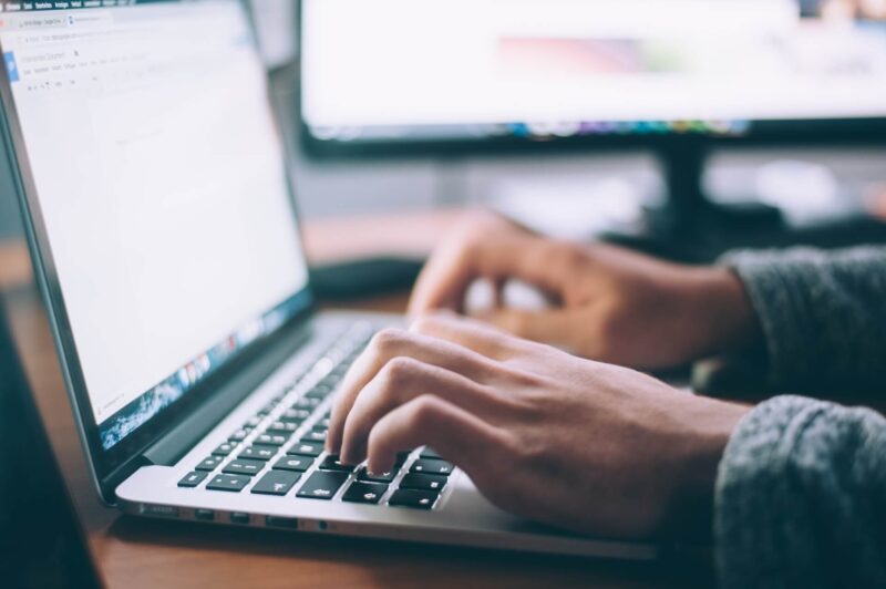 self employed person using laptop